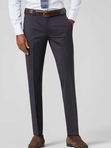 Coupe slim Pantalon à plis 'Roma' MEYER en bleu : devant
