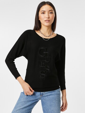 GUESS - Sweatshirt 'AMELIE' em preto: frente