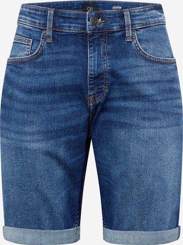 QS Regular Jeans in Blauw: voorkant