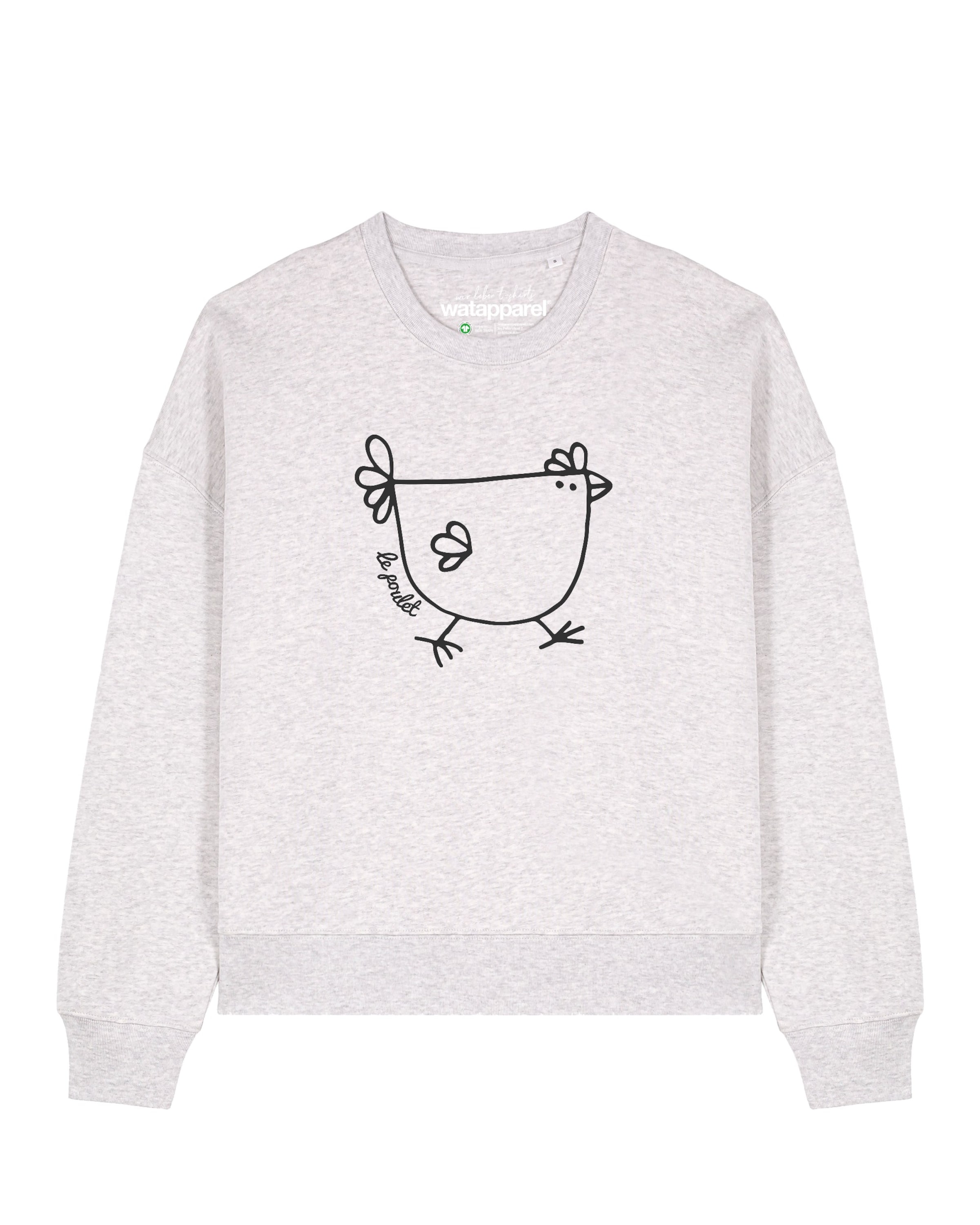 Felpa 'Le poulet ' di Watapparel in grigio: frontale