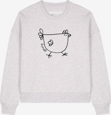 Felpa 'Le poulet ' di Watapparel in grigio: frontale