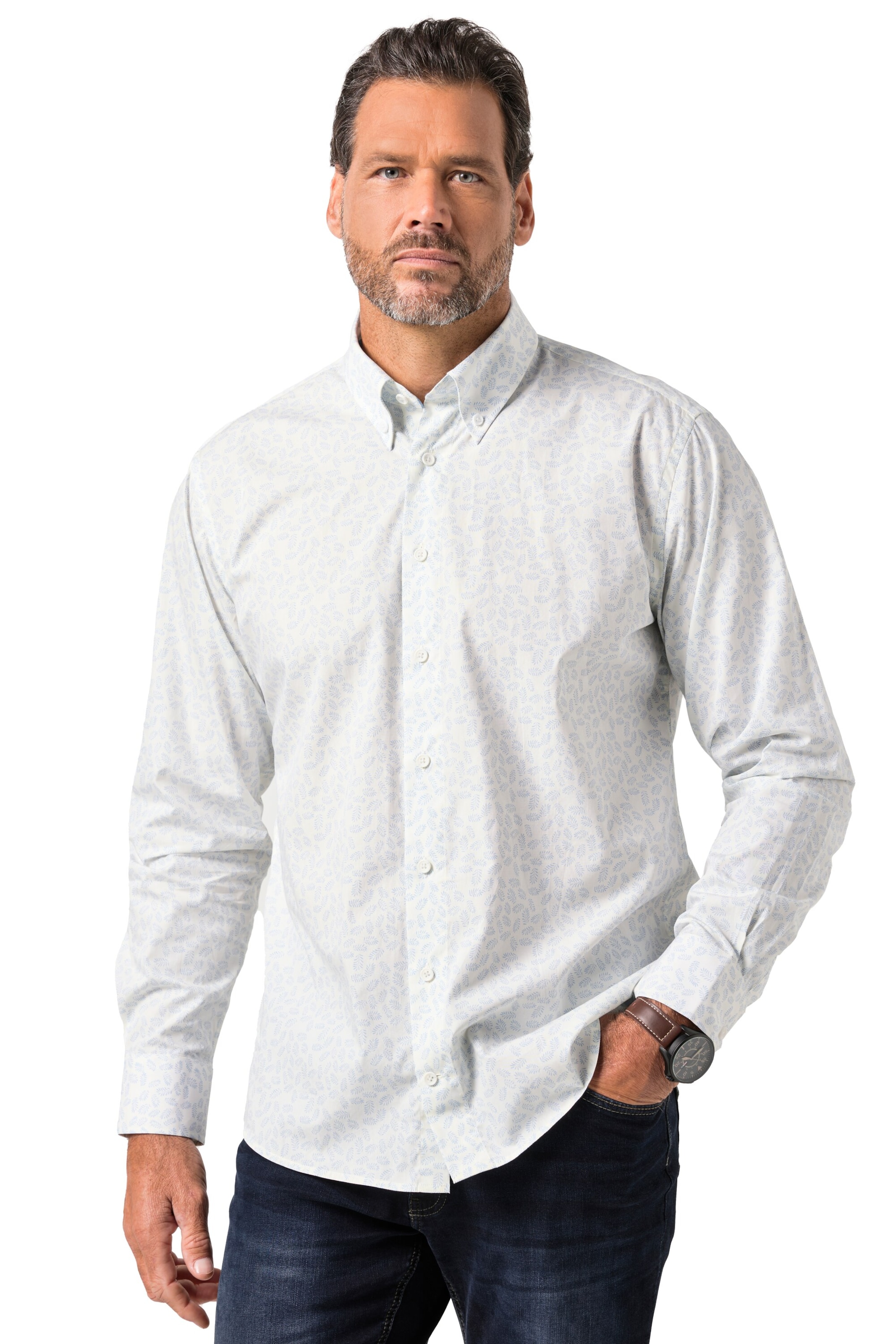 JP1880 Regular fit Overhemd in Wit: voorkant