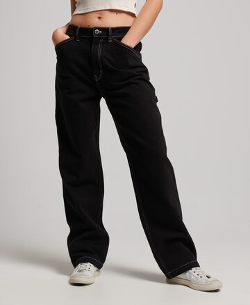 Superdry Wide leg Jeans in Black: front