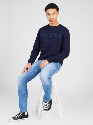 GUESS - Sweatshirt 'BEAU' em azul
