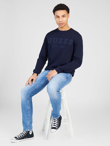 GUESS Sweatshirt 'BEAU' in Blauw