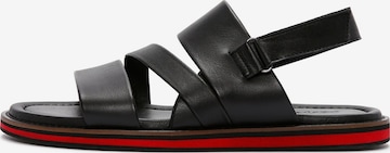 Sandalo di Derimod in nero: frontale