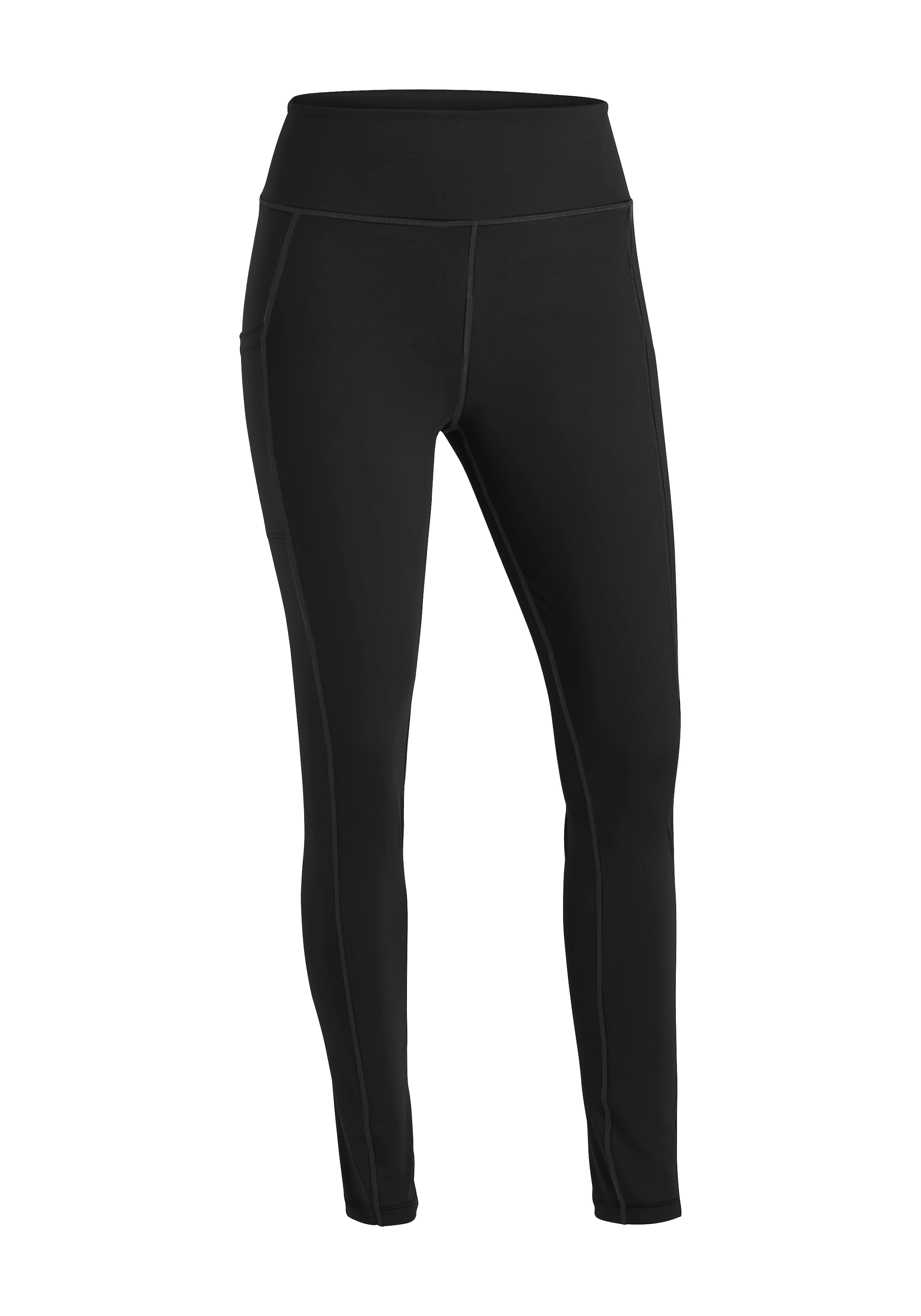 Maier Sports Skinny Workout Pants in Black: front