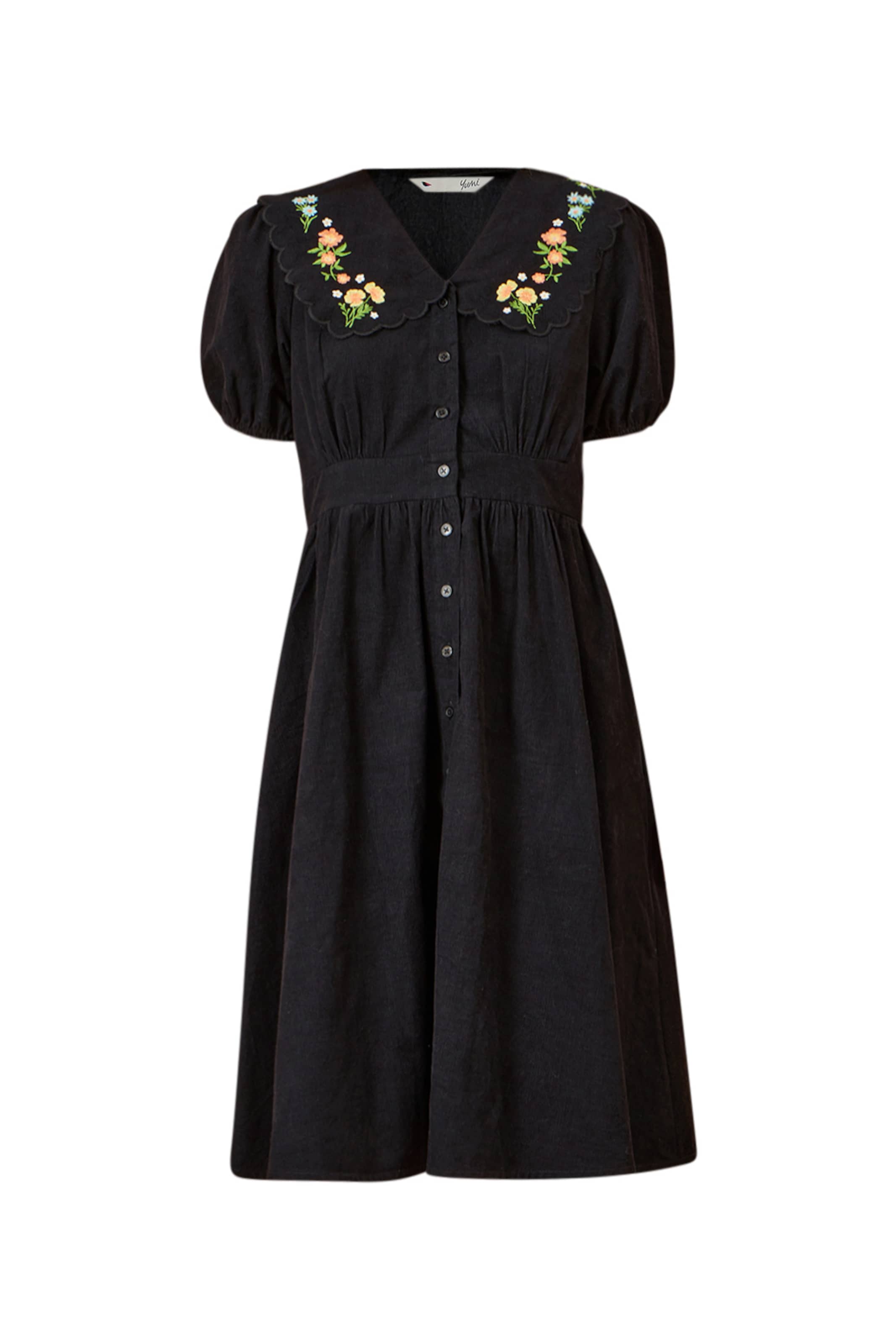 Yumi Kleid in Schwarz: Vorderseite