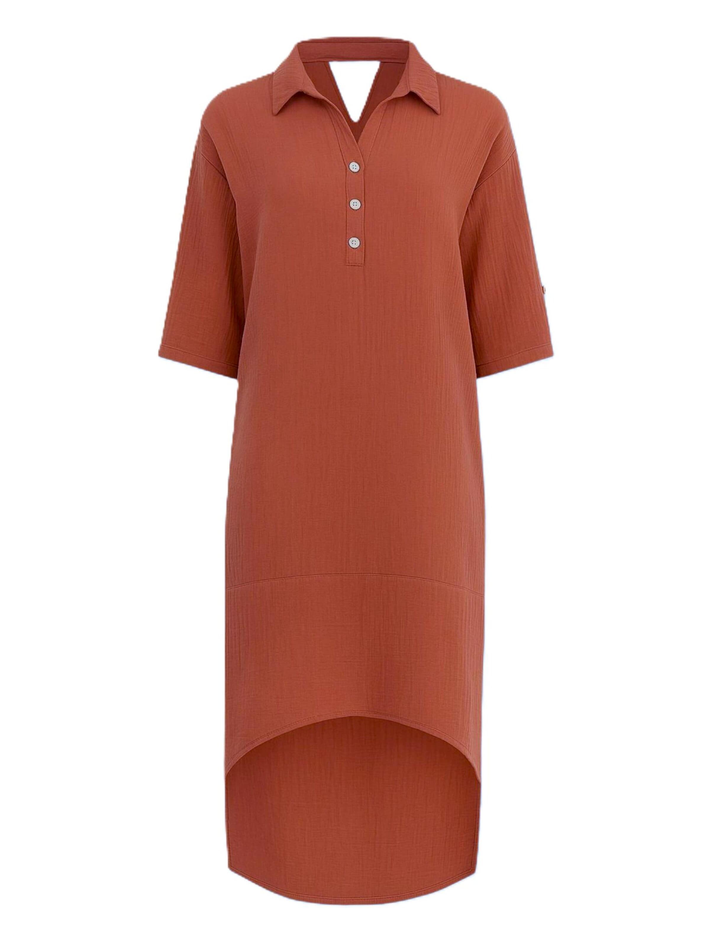 WENOR - Vestido camisero 'Mira' en rojo: frente