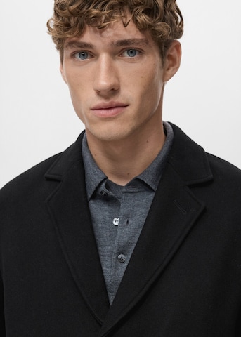 MANGO MAN Mantel 'Hake' in Schwarz