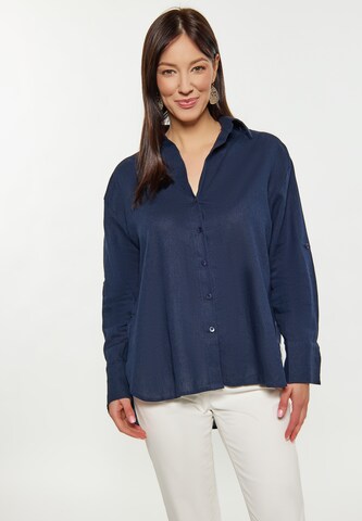 usha WHITE LABEL Blouse in Blauw: voorkant