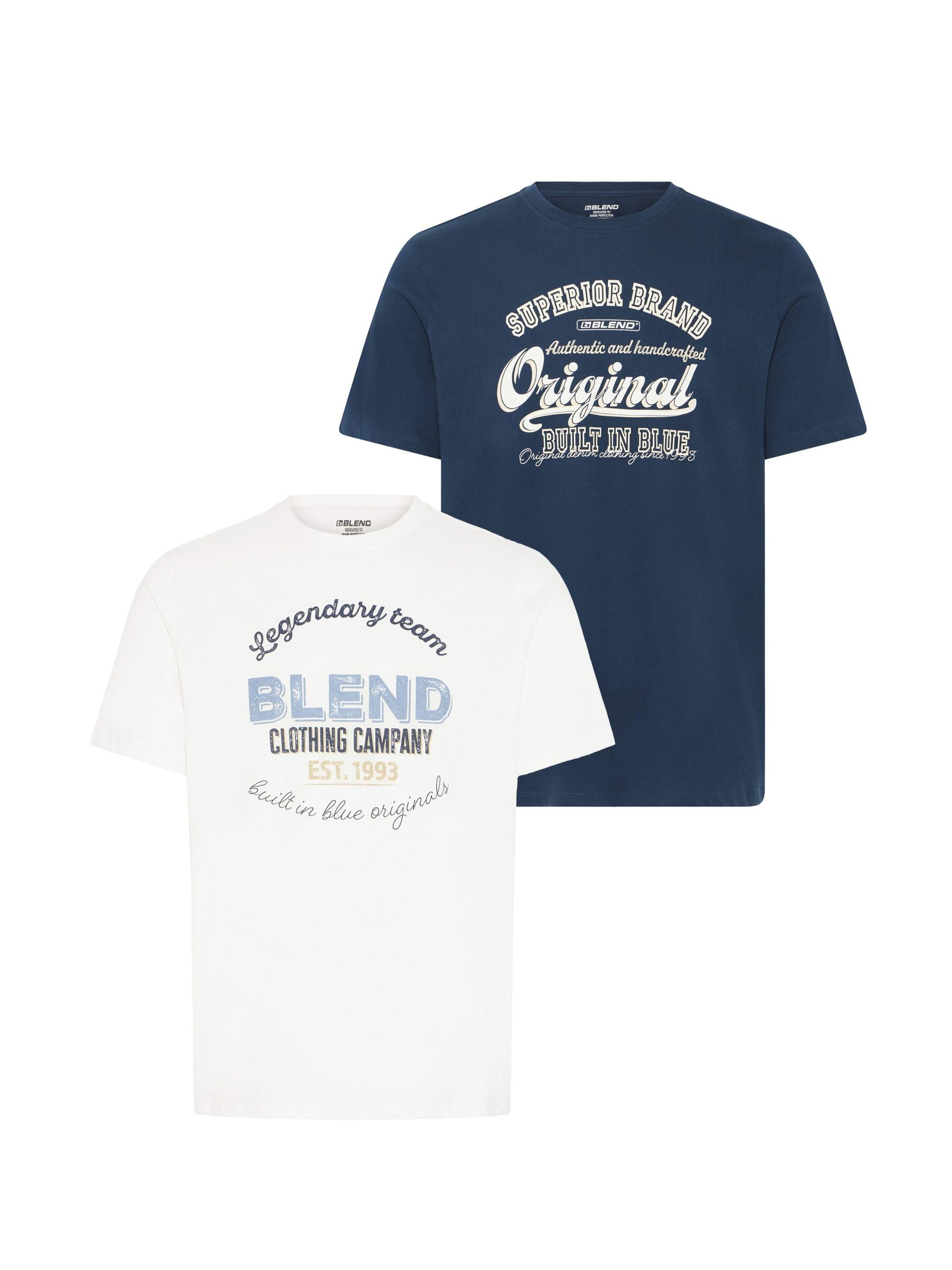 BLEND Rundhalsshirt ' BHBenop 2 Pack ' in Blau: Vorderseite