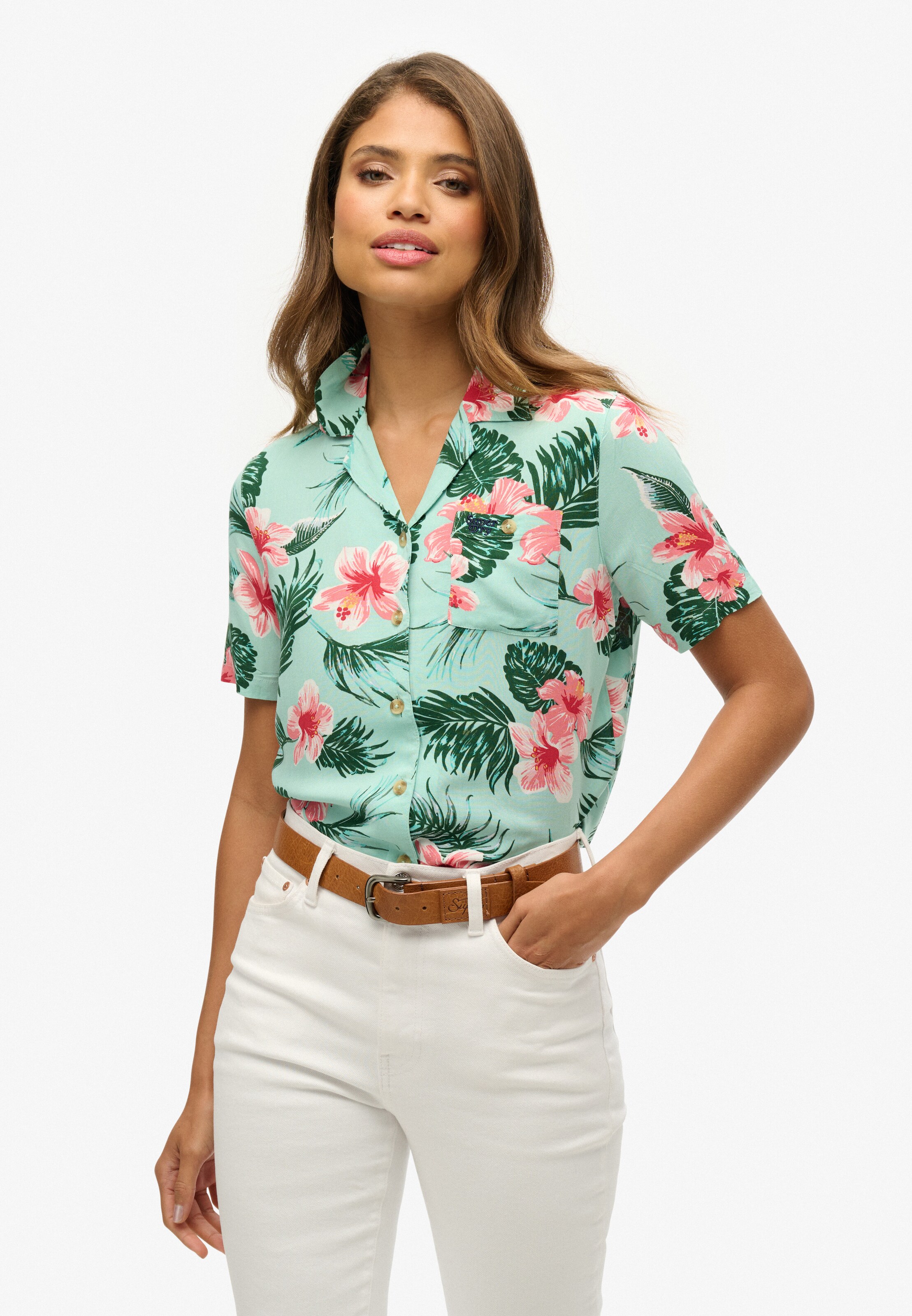 Chemisier 'Beach Resort' Superdry en vert : devant