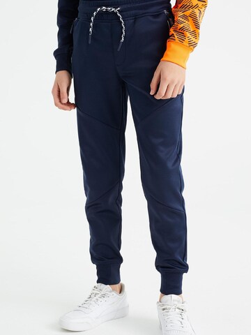 WE Fashion Tapered Broek in Blauw