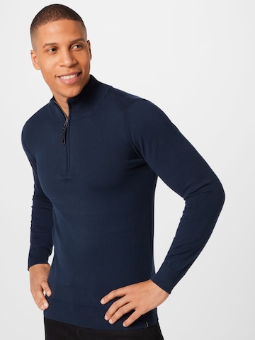 INDICODE JEANS Sweater 'Ancona' in Blue: front