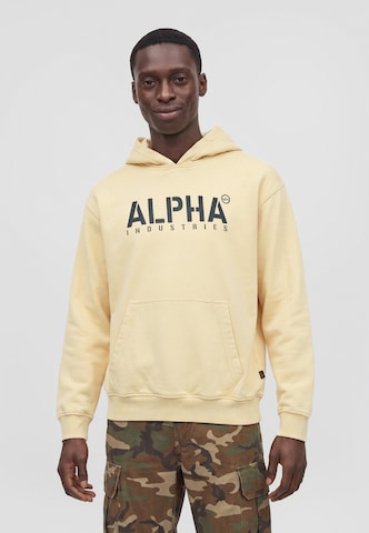 Felpa 'Stencil' di ALPHA INDUSTRIES in bianco: frontale