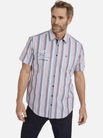 Jan Vanderstorm Comfort fit Button Up Shirt ' Eibo ' in Blue: front