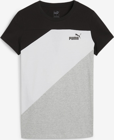 PUMA Sportshirt 'Power' in grau / schwarz / weiß, Produktansicht