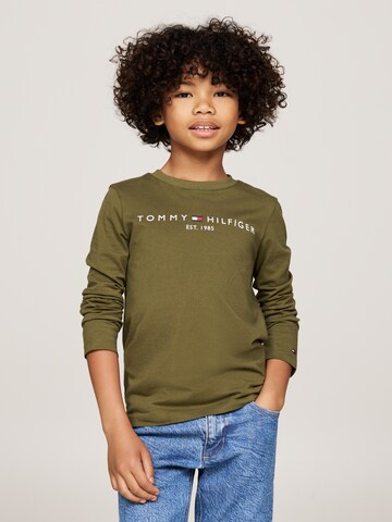 TOMMY HILFIGER Majica 'ESSENTIAL' | zelena barva: sprednja stran