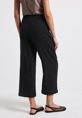 STREET ONE Wide Leg Hose in Schwarz