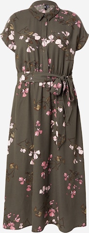 Vero Moda Curve Платье-рубашка 'VMNEWHALLIE' в Серый: спереди