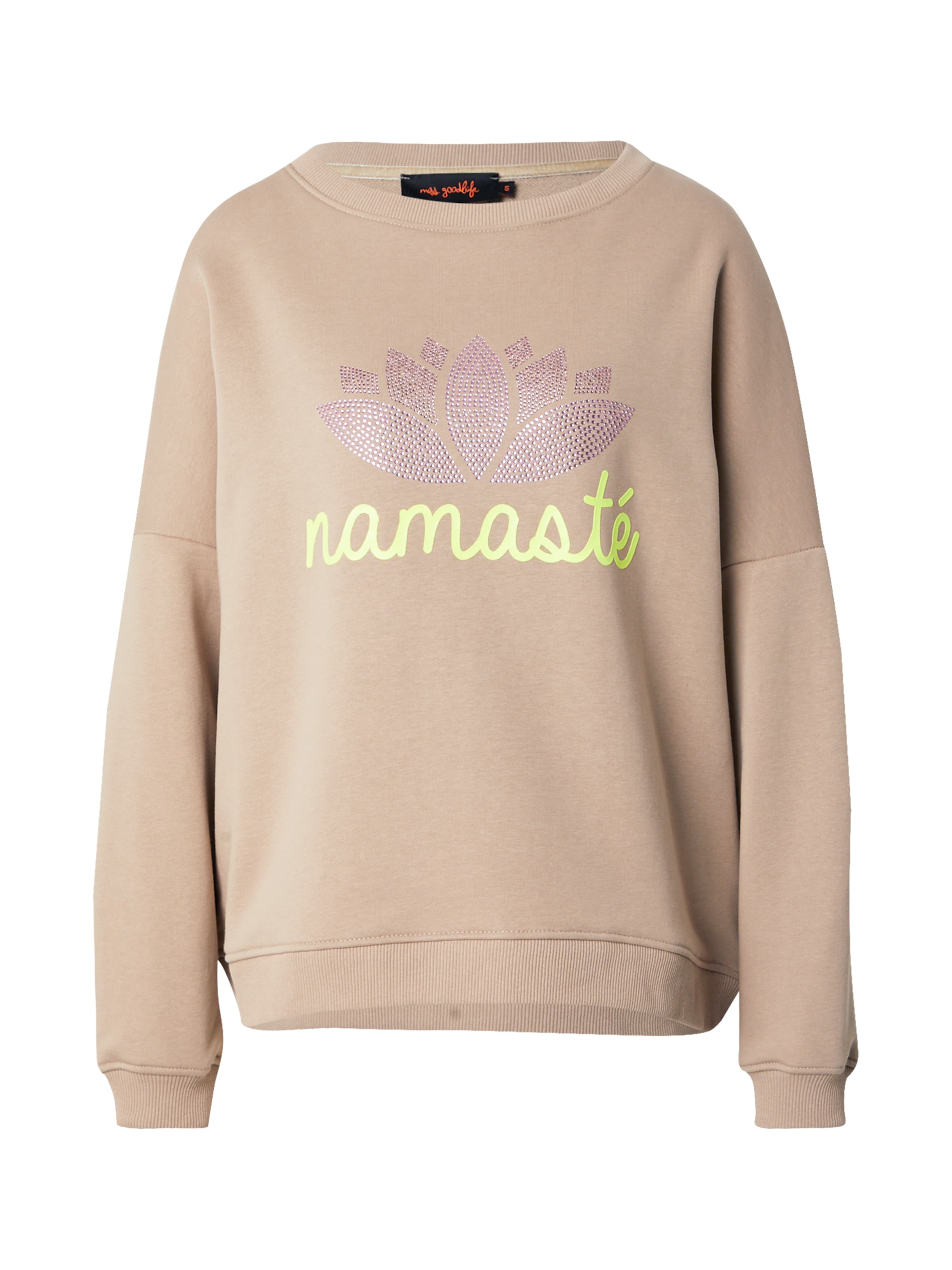 miss goodlife Mikina 'Namasté' – béžová: přední strana