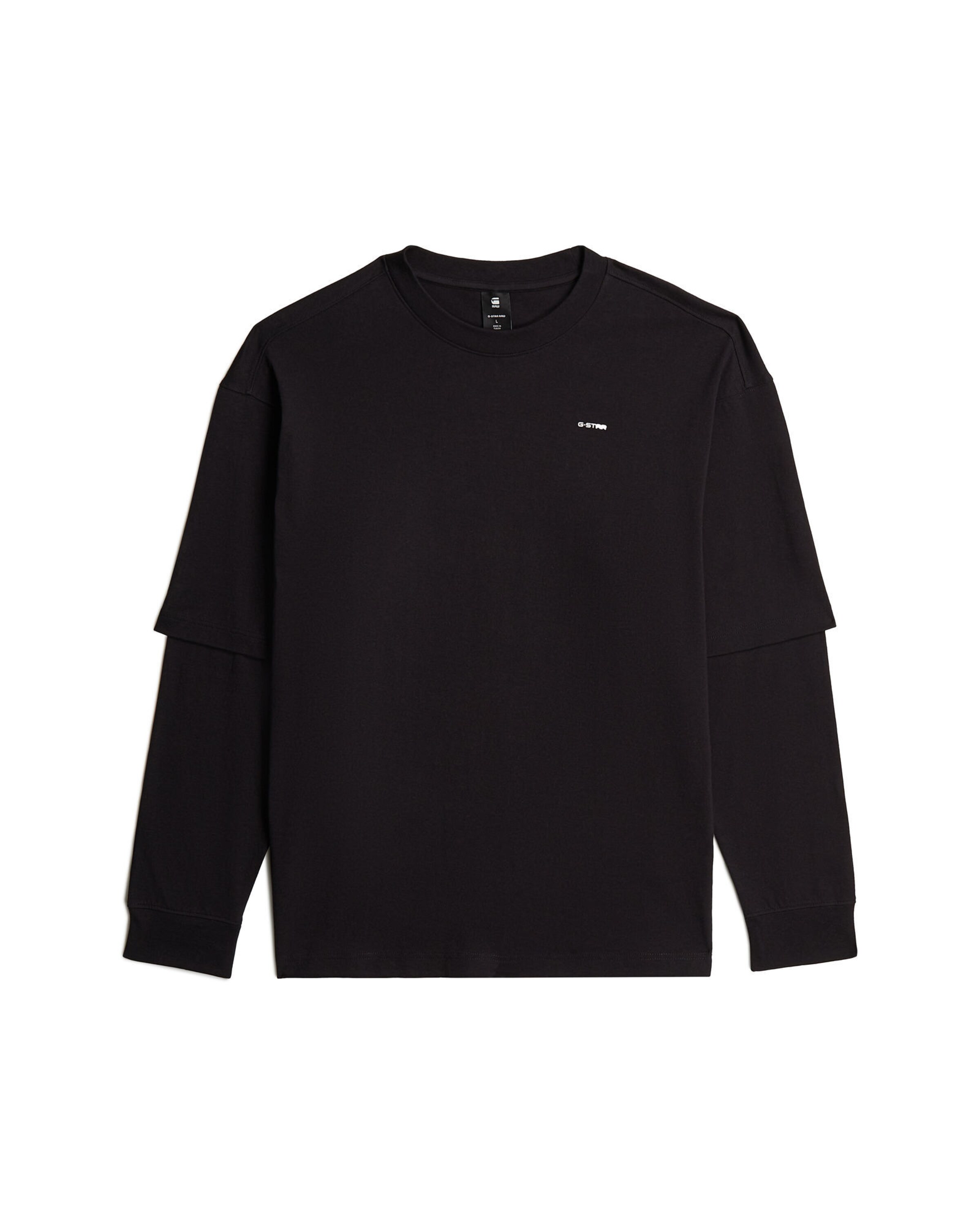 G-STAR T-Shirt - 'Double Sleeve Loose' in Schwarz: Vorderseite