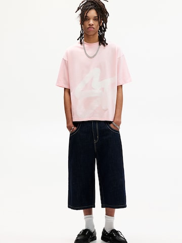 Tricou 'STWD' de la Pull&Bear pe roz