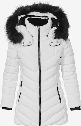 Parka mi-saison KOROSHI en blanc : devant