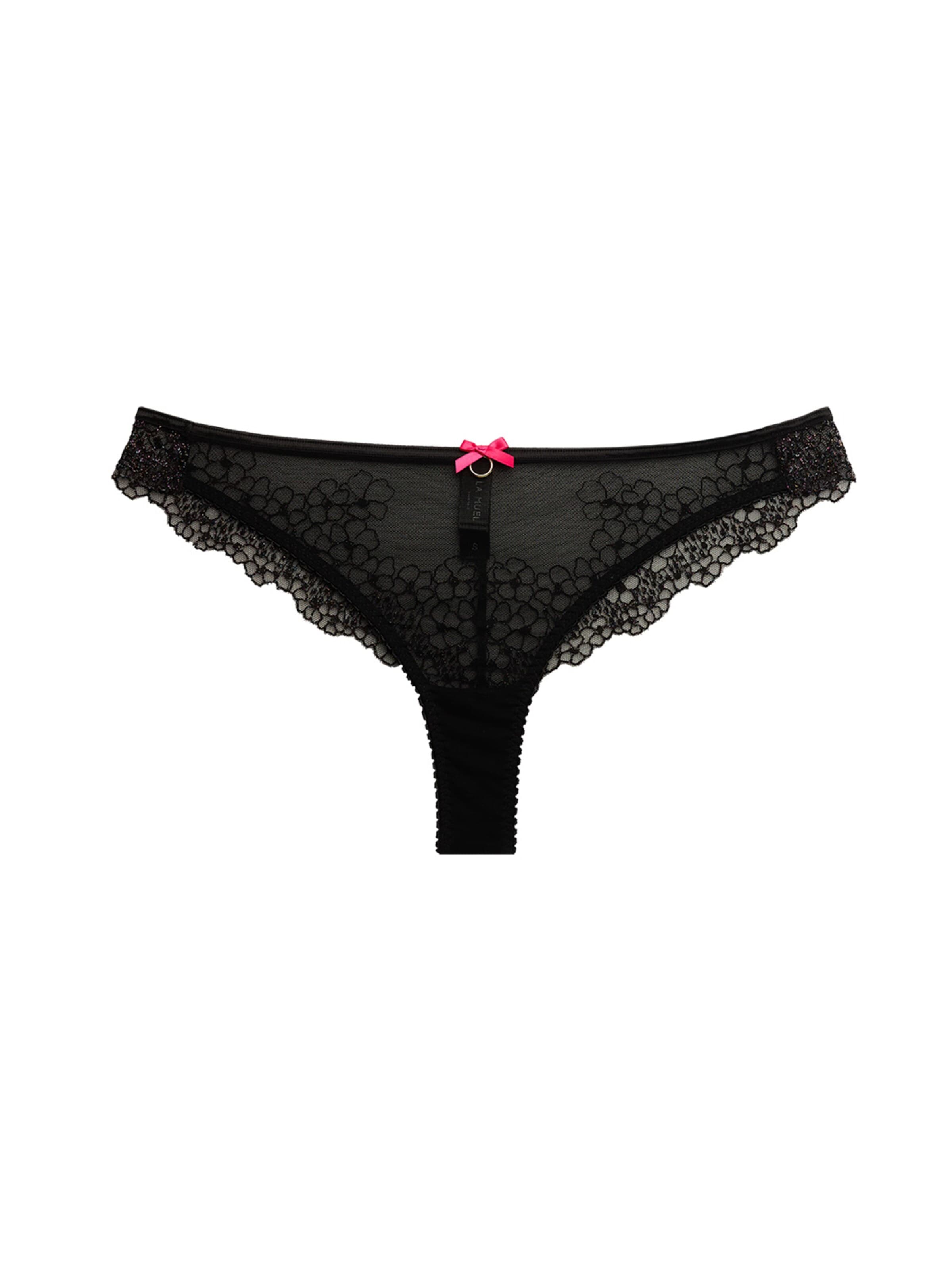 La Muel Lingerie Slip 'brazilian Slip' in Black: front