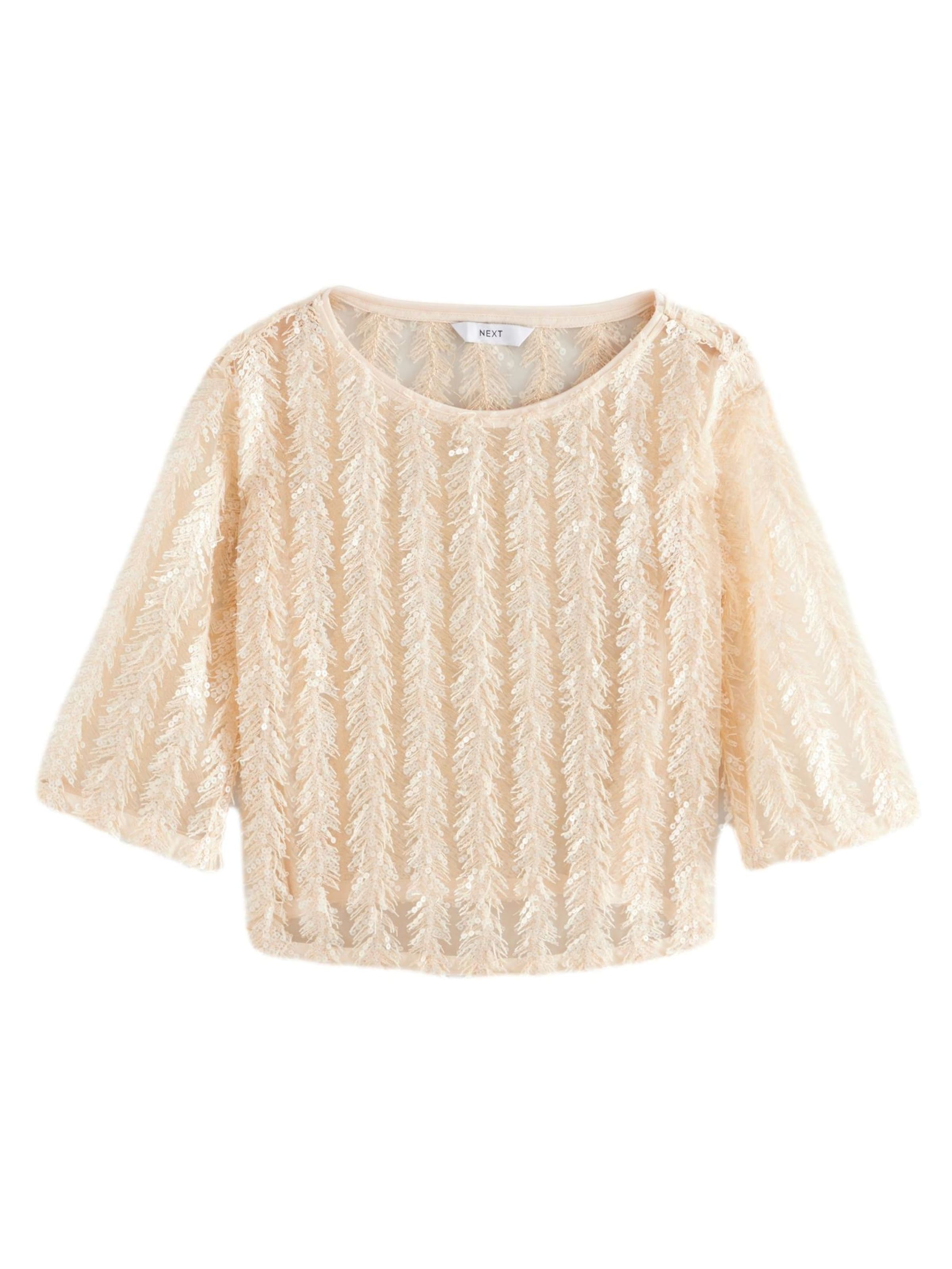 Next T-shirt i beige: framsida