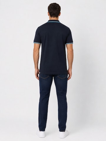 Boxeur des Rues Shirt 'Men's Polo Shirt Boxeur des Rues Pique Cotton, Dark Navy, Turquoise Stripes' in Blue