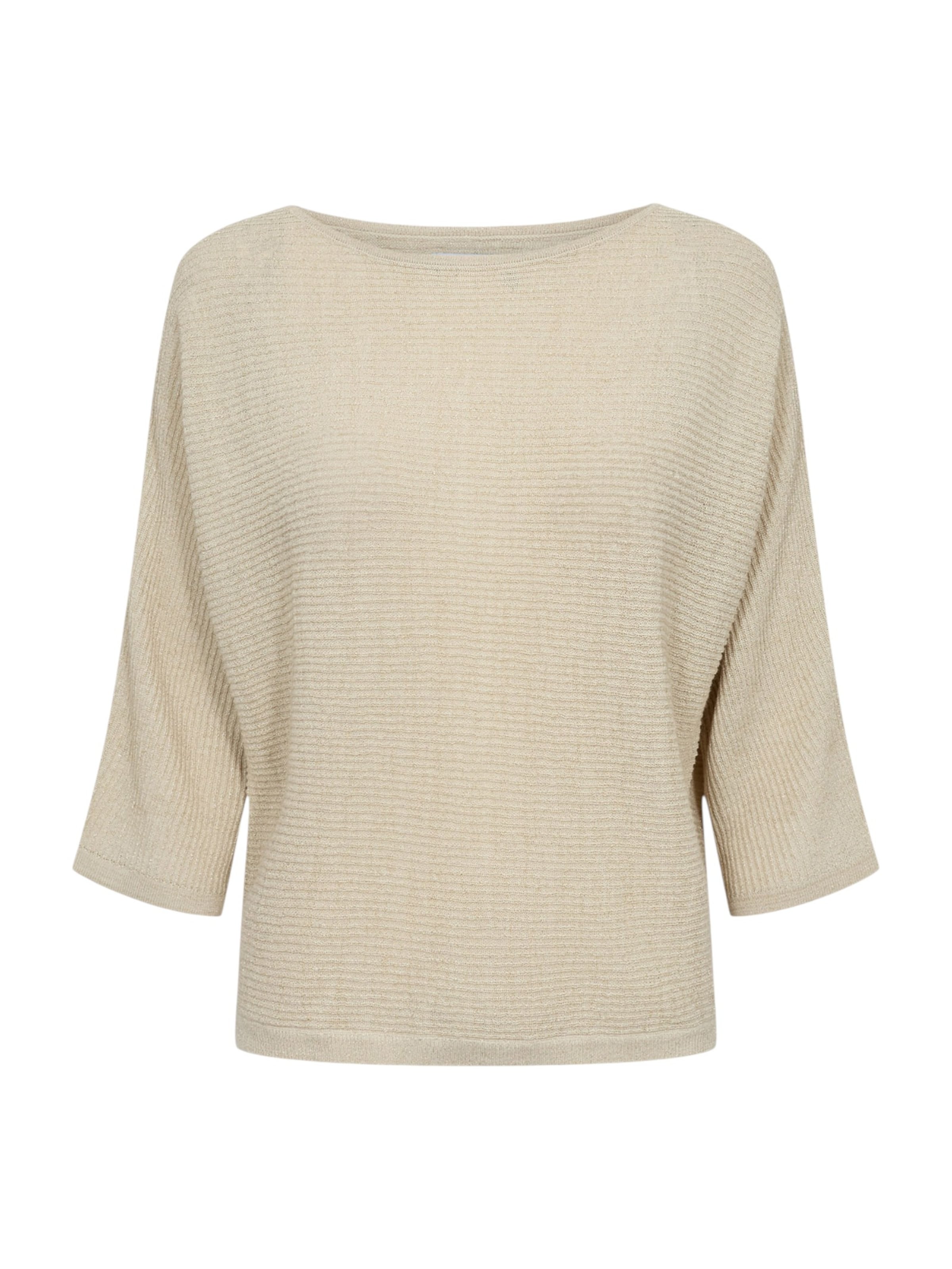 NÜMPH 3/4 Ärmel-Strickpullover 'NUDINEA PULLOVER ' in Beige: Vorderseite