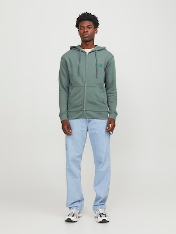 JACK & JONES Zip-Up Hoodie in Green