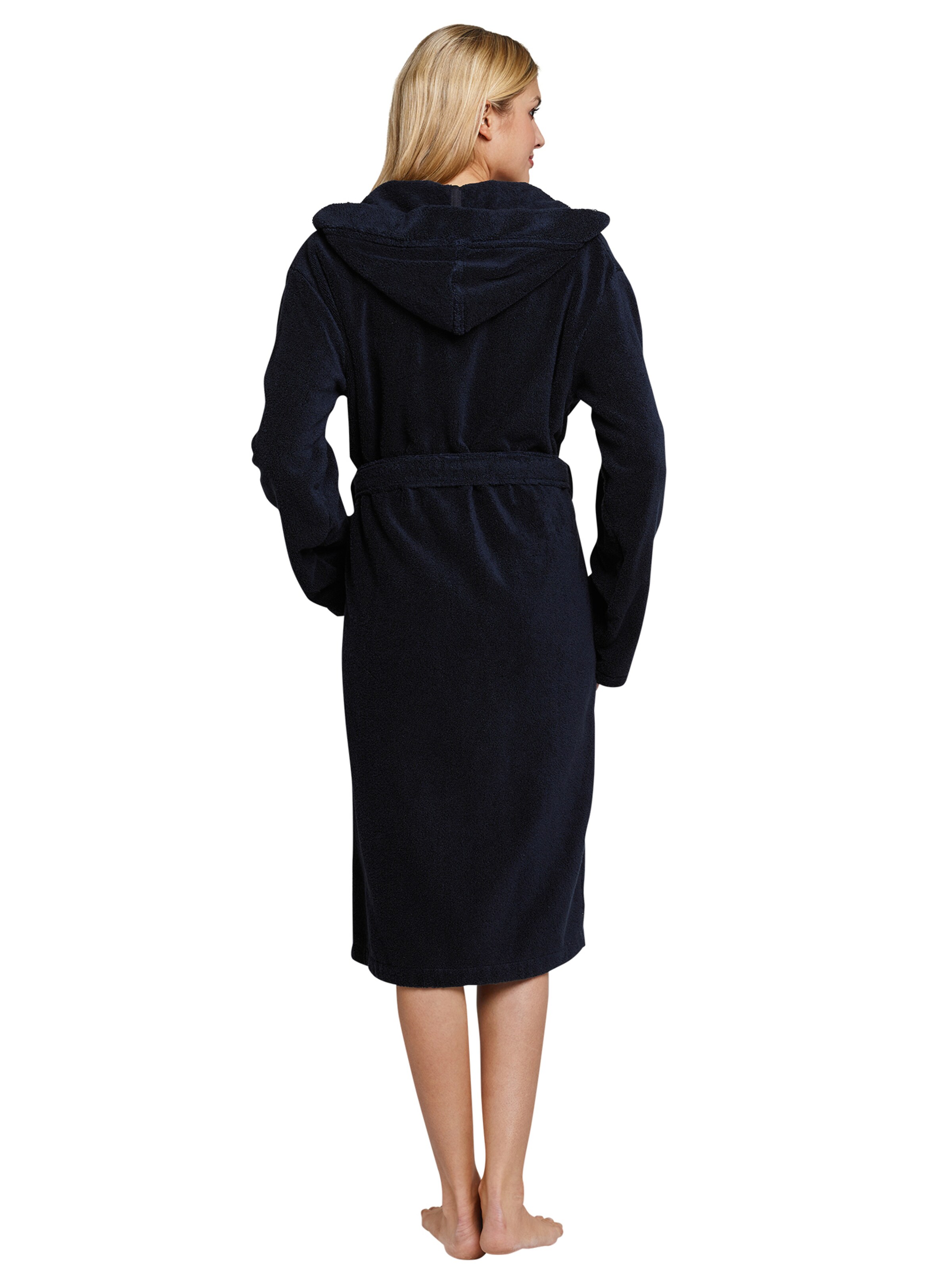 SCHIESSER Long Bathrobe ' Essentials ' in Blue