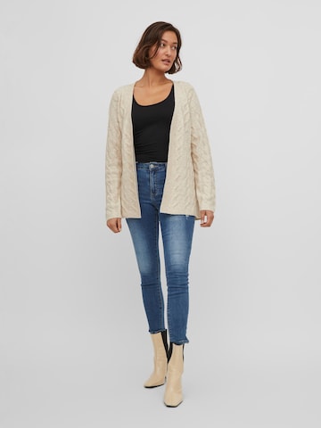 VILA Knit Cardigan 'Ella' in Beige