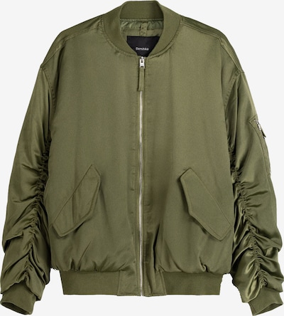 Bershka Veste mi-saison en olive, Vue avec produit