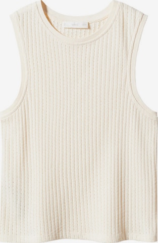 MANGO Knitted Top 'DOTTY' in Beige: front