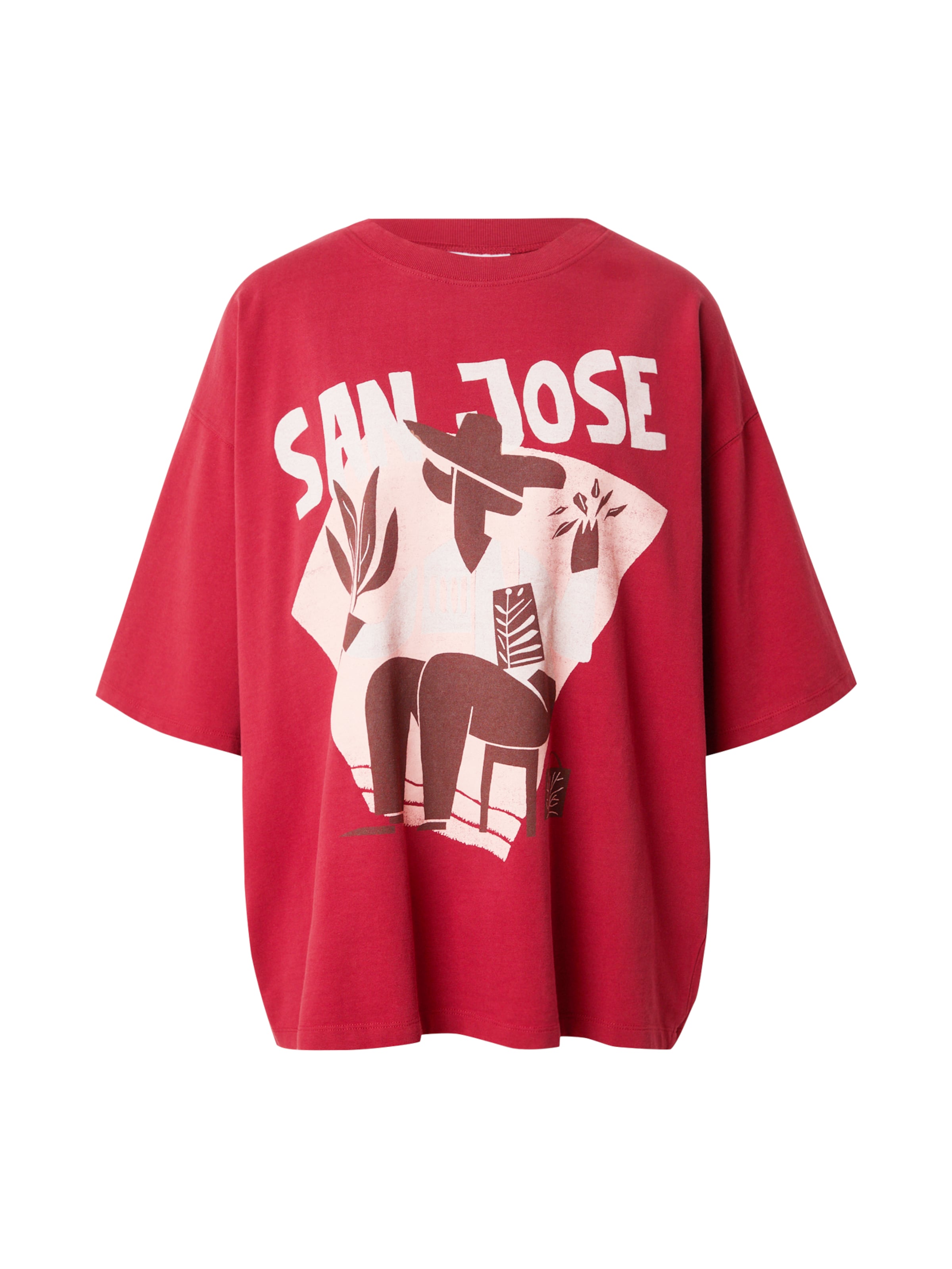 TOPSHOP Póló - piros: elől