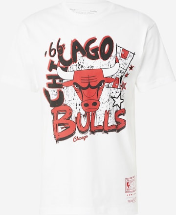 T-Shirt 'NBA HWC PLAY BY PLAY BULLS' Mitchell & Ness en blanc : devant