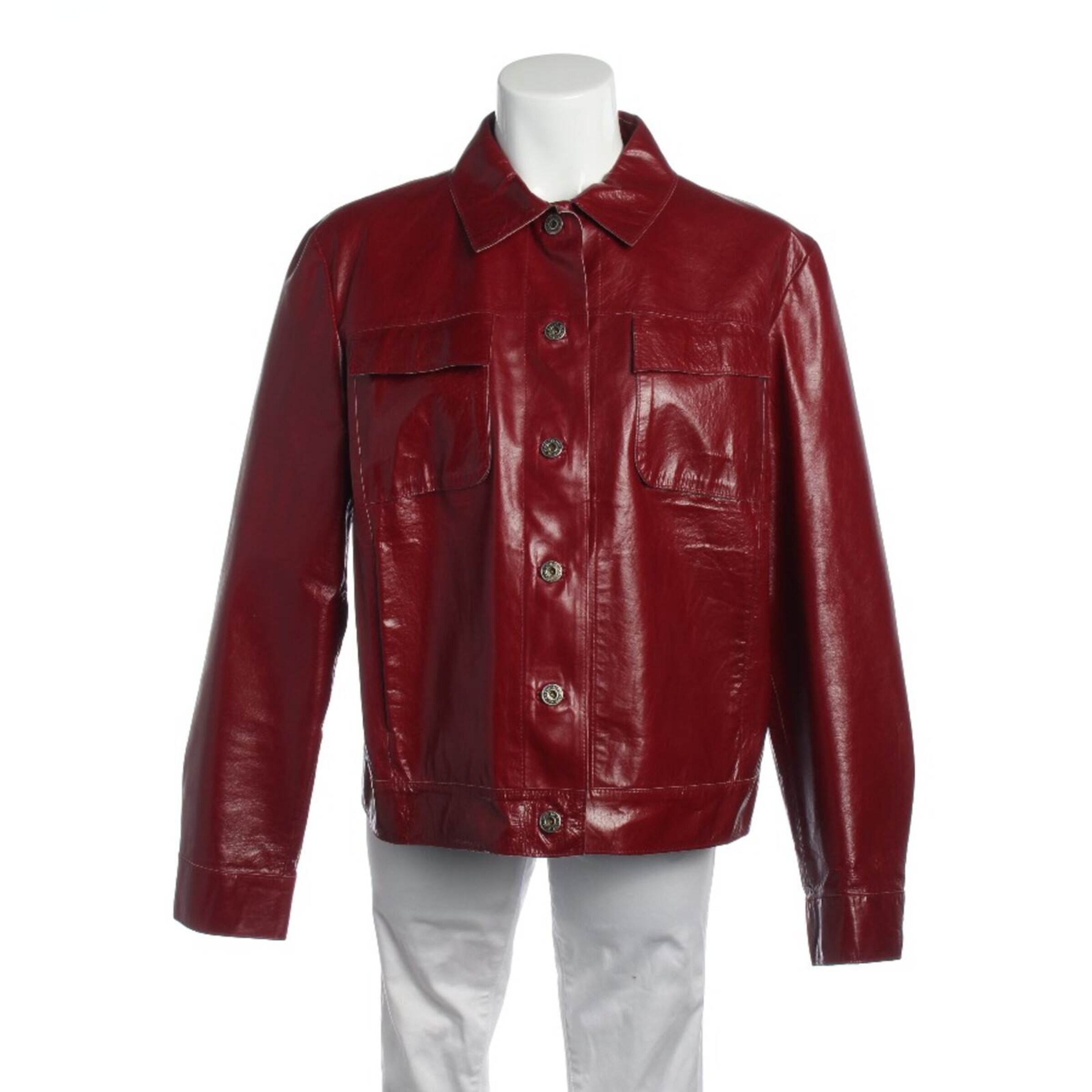 Marc O'Polo Lederjacke / Ledermantel in L in rot, Produktansicht