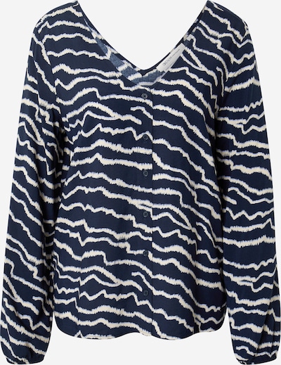 Bluză TOM TAILOR DENIM pe bleumarin / alb, Vizualizare produs