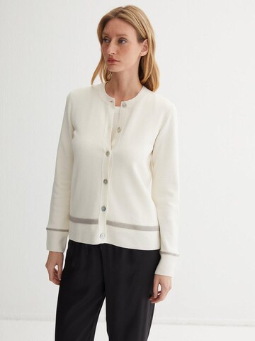 SILK & CASHMERE Knit Cardigan in White
