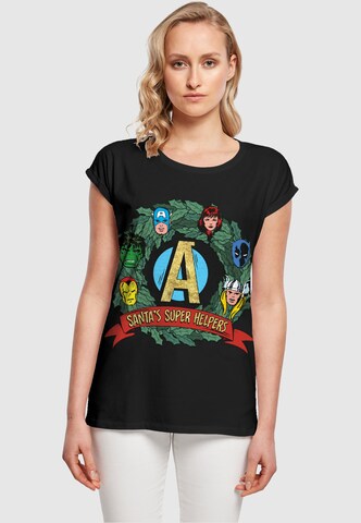 T-shirt 'Marvel - Santa's Super Helpers' ABSOLUTE CULT en noir : devant