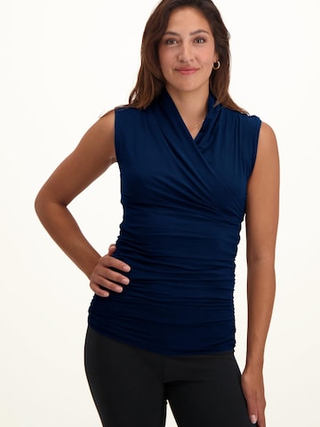 Urban Goddess Yoga & Activewear Sporttop 'Good Karma Yoga & Pilates' in Blau: Vorderseite