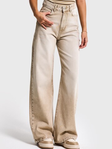 IT'S BASIC Wide leg Jeans 'Olea Wide High Rise Jeans' in Beige