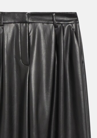 COMMA Wide leg Bandplooibroek in Zwart: voorkant