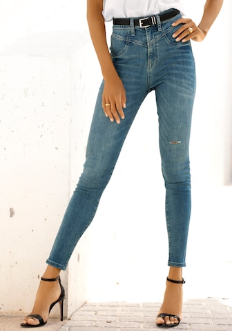 LASCANA Skinny Jeans in Blauw: voorkant