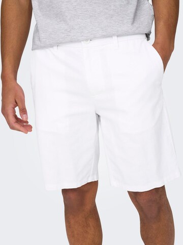 Regular Pantalon chino 'Mark' Only & Sons en blanc