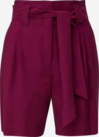 COMMA Wide leg Pleat-Front Pants in Pink: front